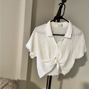 Aritzia Wilfred Free Huang Button-Down Tie Front Shirt